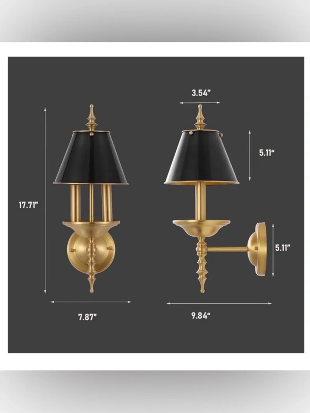 Elegant Black and Gold Wall Sconce - Designer Home Accent